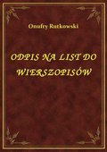 ebooki: Odpis Na List Do Wierszopisów - ebook