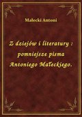 Z dziejów i literatury : pomniejsze pisma Antoniego Małeckiego. - ebook