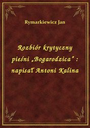 : Rozbiór krytyczny pieśni „Bogarodzica” : napisał Antoni Kalina - ebook