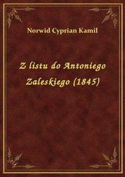 : Z listu do Antoniego Zaleskiego (1845) - ebook