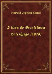 : Z listu do Bronisława Zaleskiego (1878) - ebook